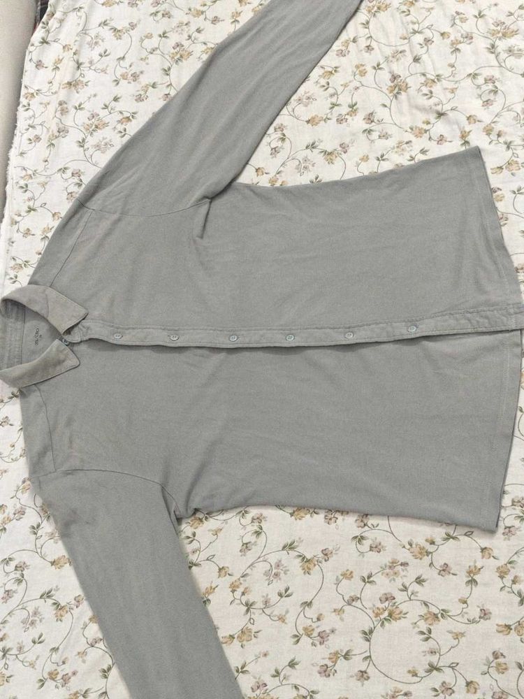 casual dailywear grey cotton shirt