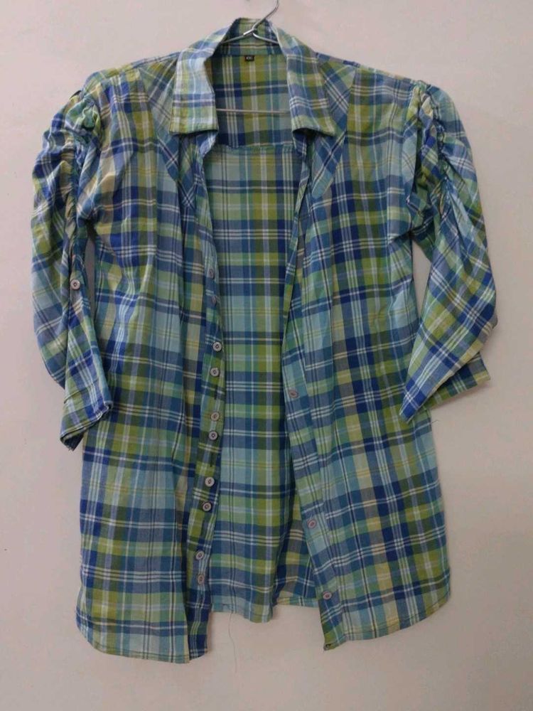 Plaid Green &amp; Blue Shirt