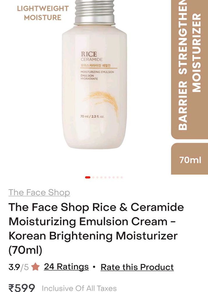 The Face Shop Rice &amp; Ceramide Emulsion (70ml)
