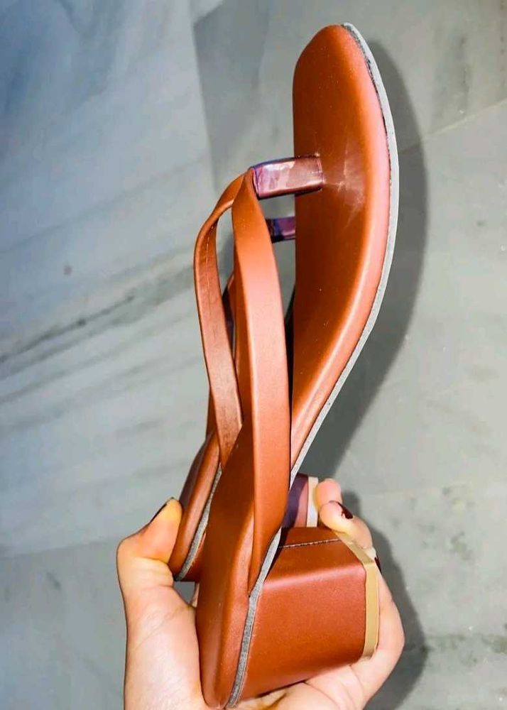 Tan Block Heel Sandals