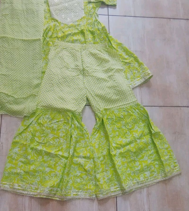 Pure Cotton Gharara Set