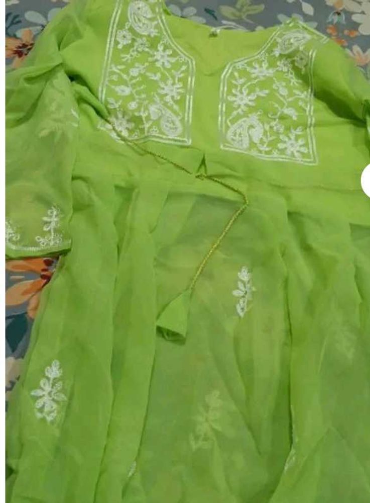 Lime Green Embroidered Tunic
