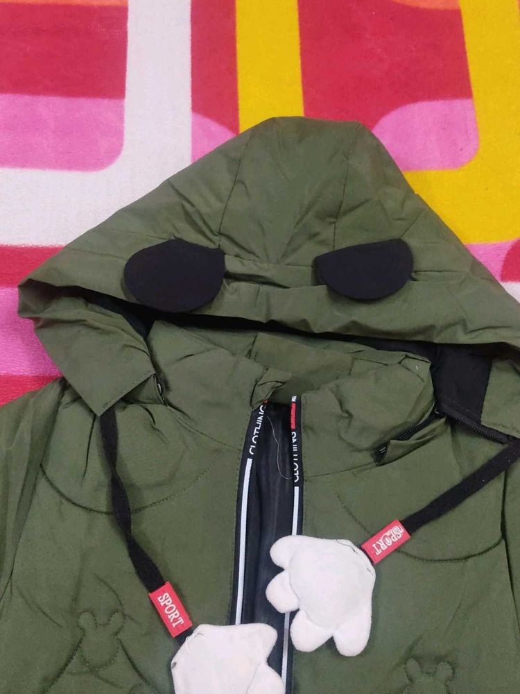Kids' Olive Green Padded Jacket