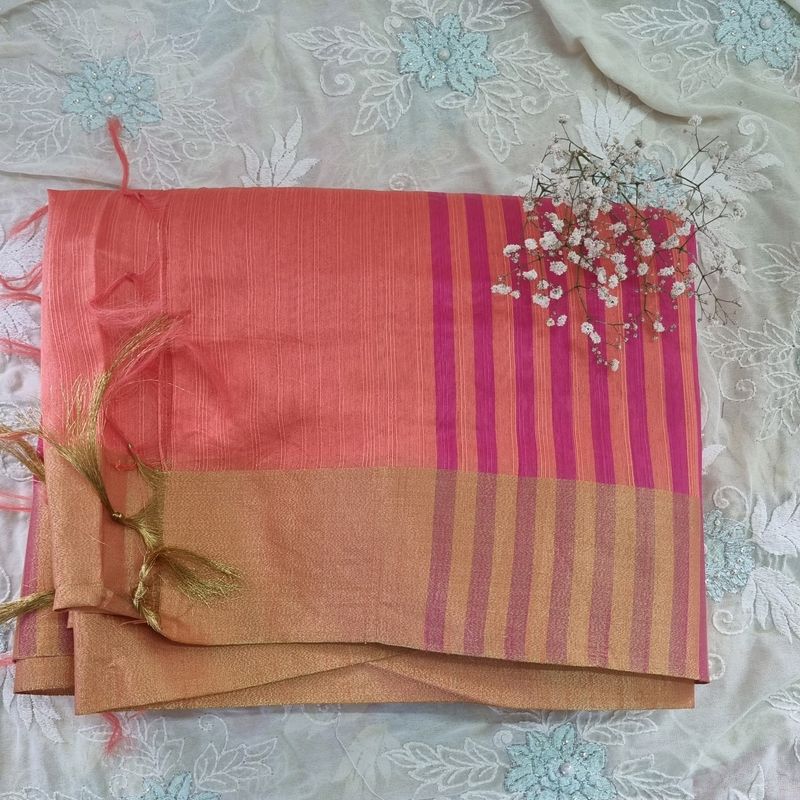 Peach Saree For 200