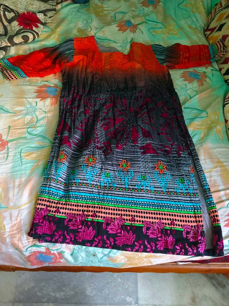 Kurta (orange &amp;ash)