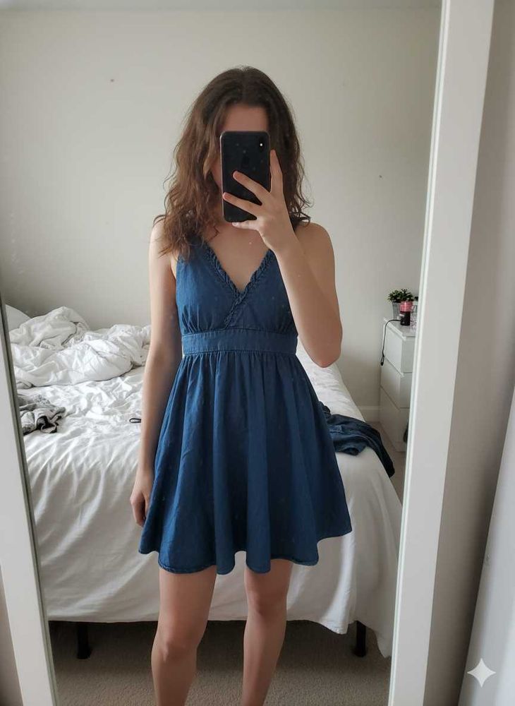 💠Denim Ruffle Mini Dress💠