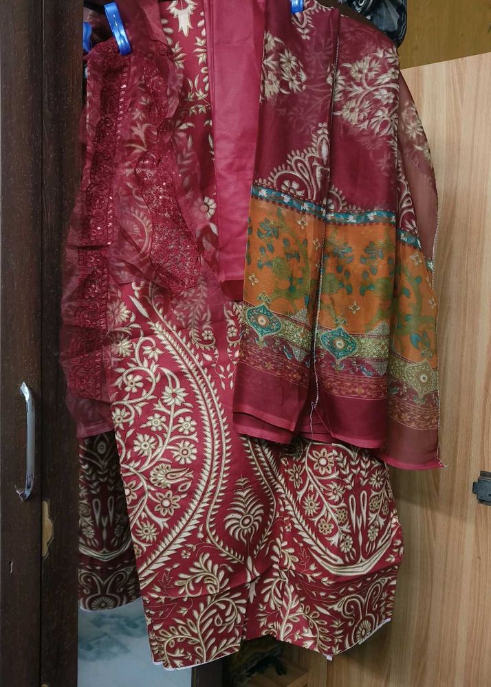 Unstitched Pakistani Patchwork Suit