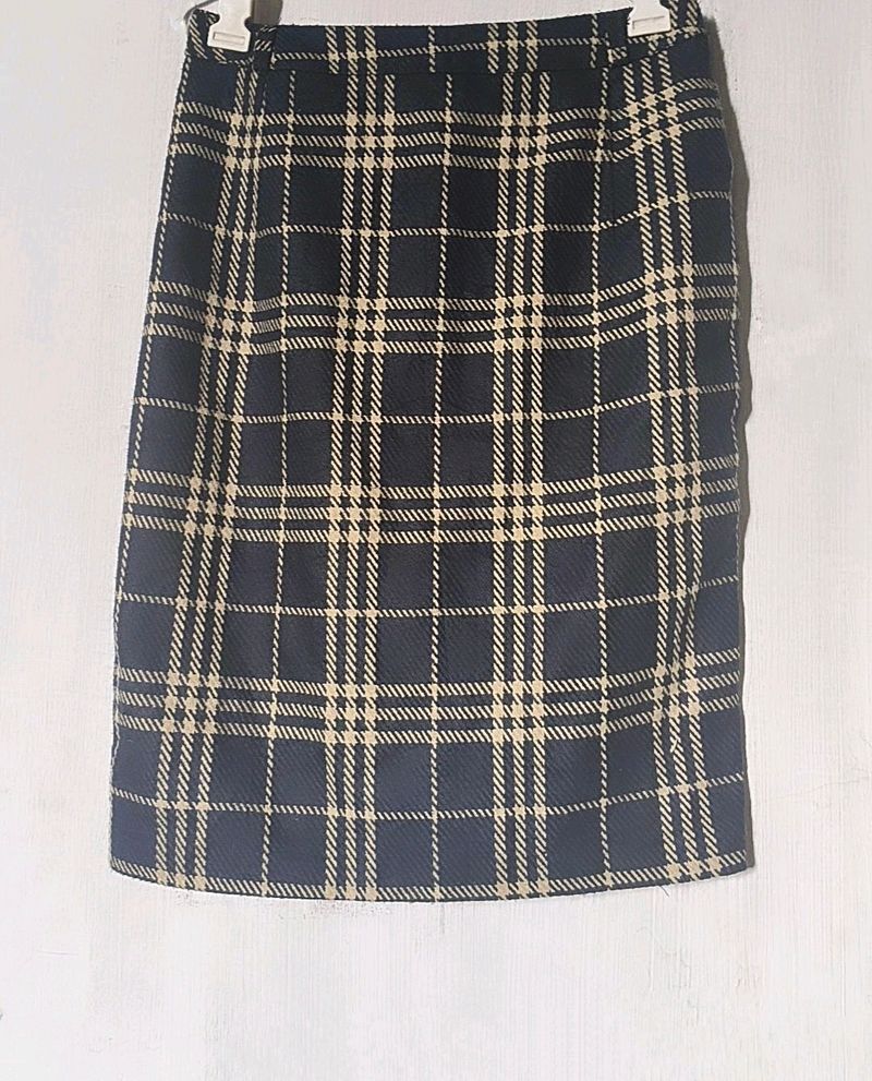 Korean Midi Plaid Skirt