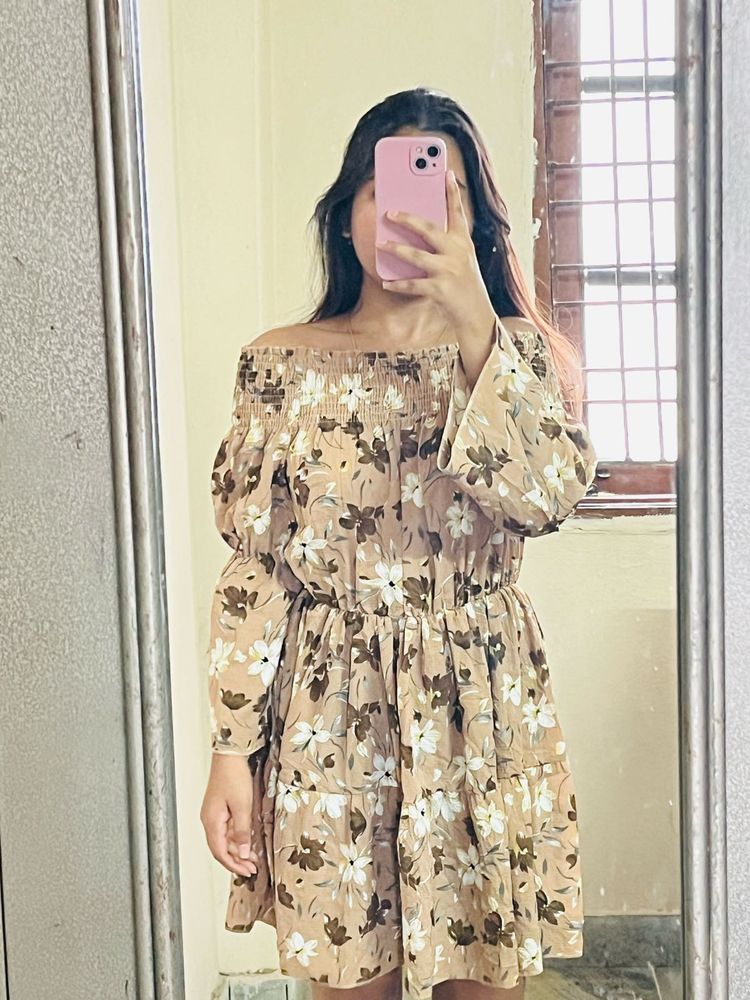 Off Shoulder Floral Dress