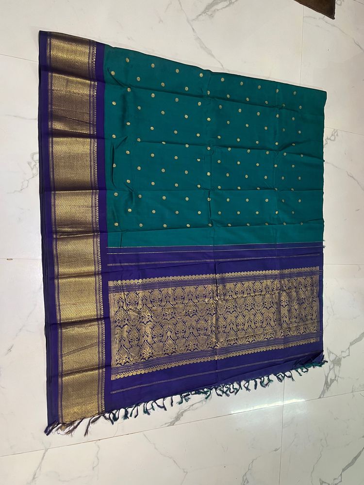 Kanjeevaram Silk Saree Sea Green And Blue