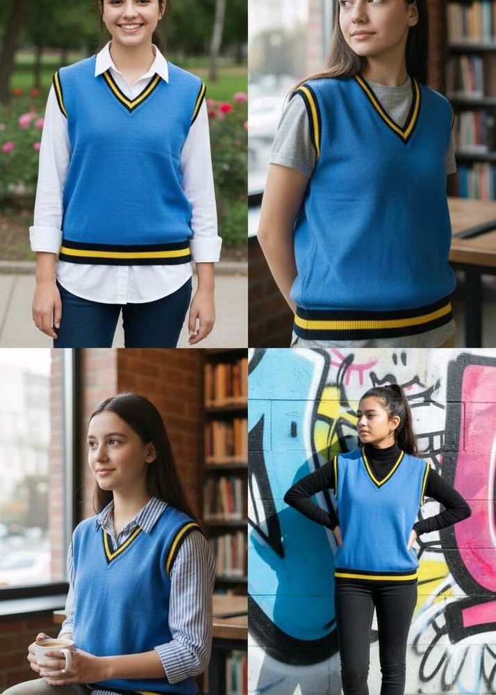 Blue V-Neck Sweater Vest