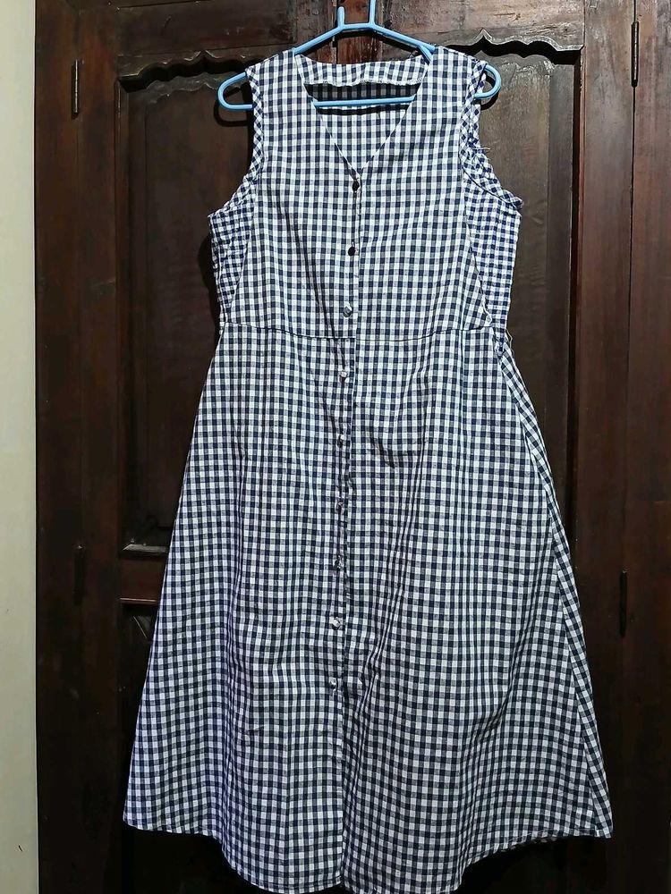 Gingham Button-Down Dress