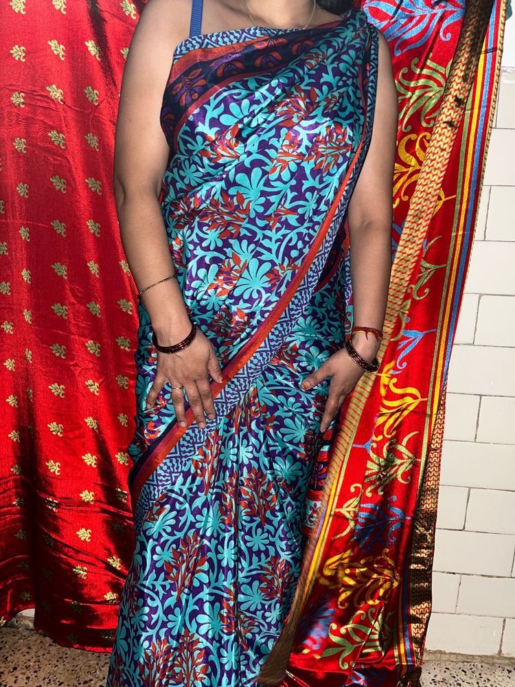 Beautiful pure smooth crepe saree