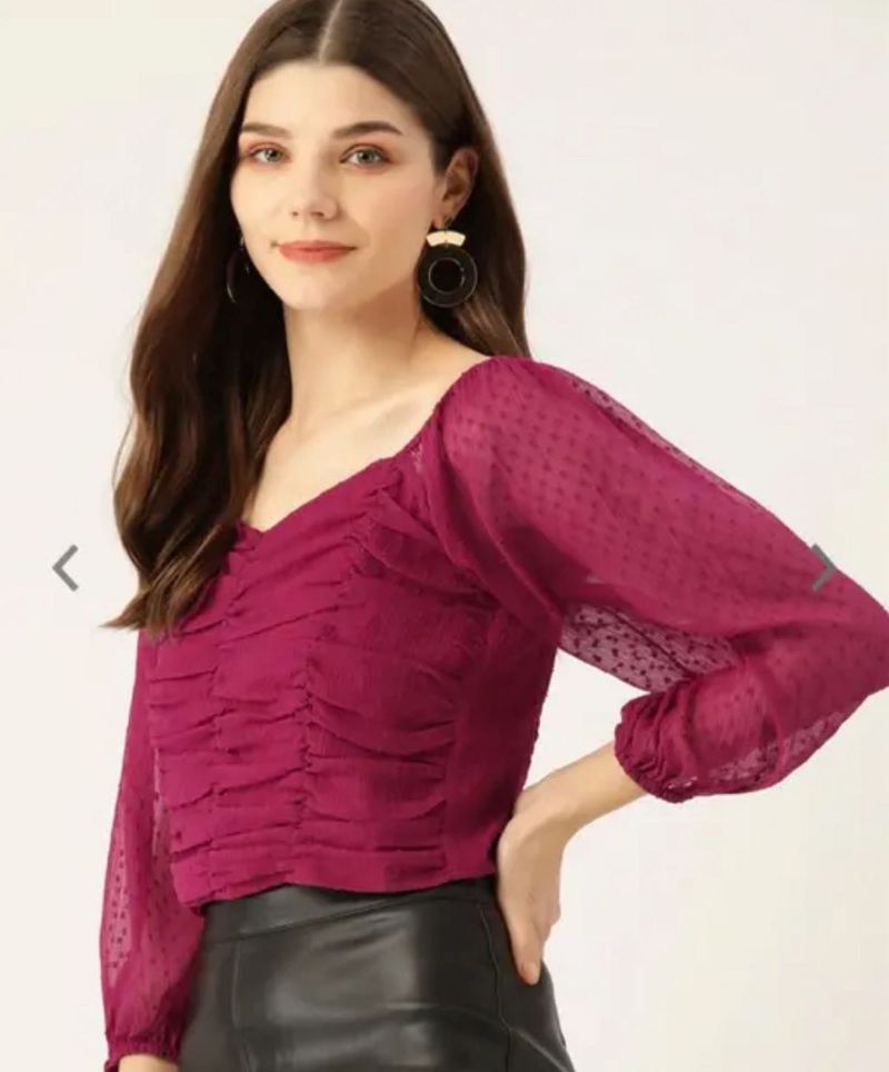 Red Chiffon Top