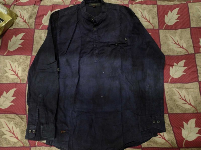 Stylish Navy Blue Shirt White marks ( style)