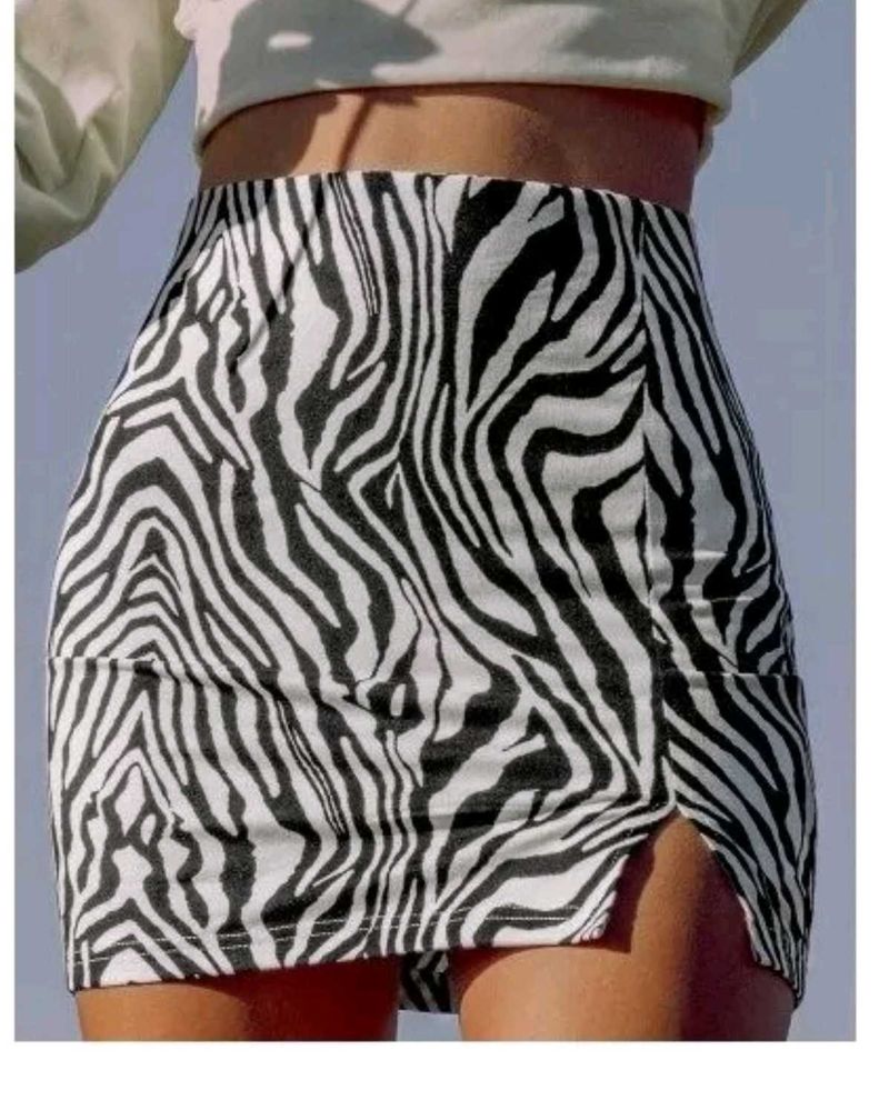 Zebra Print Mini Skirt