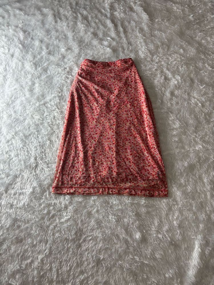 Floral Print Midi Skirt