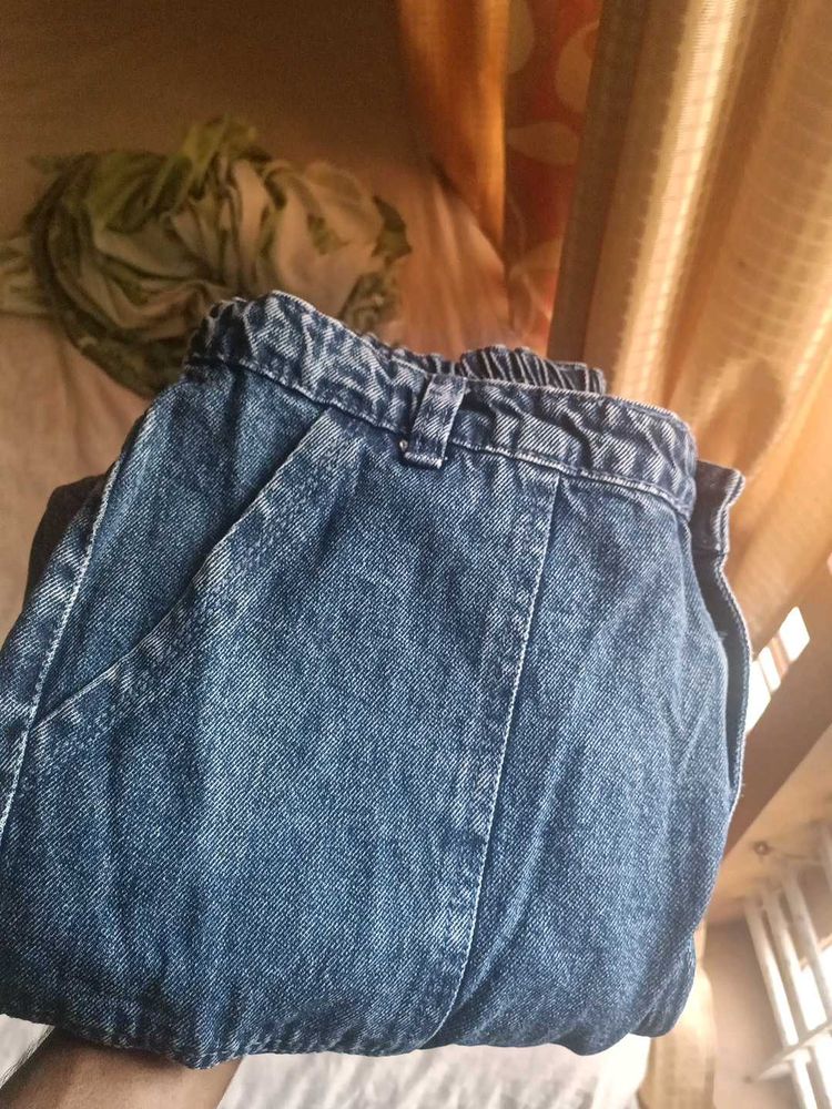 Blue Denim Casual Pants