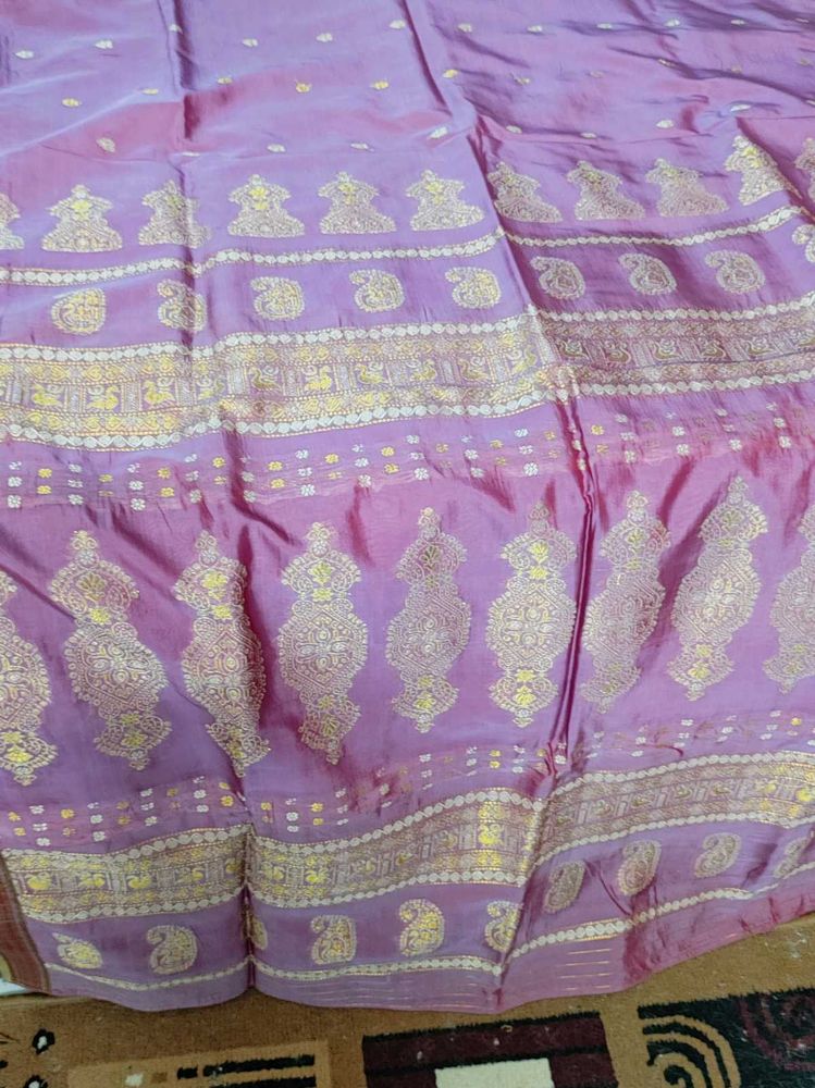 Pink-purple Shaded Silk Blend saree