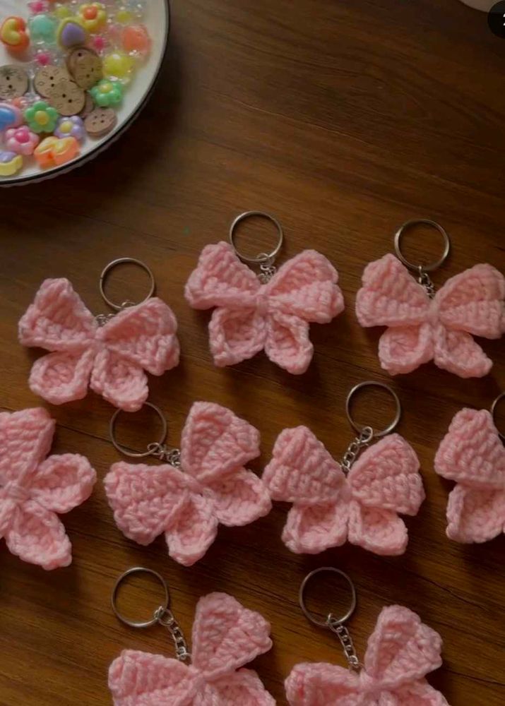 Crochet Bow Keychain
