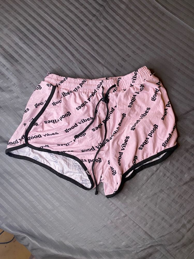 Good Vibes Pink Lounge Shorts