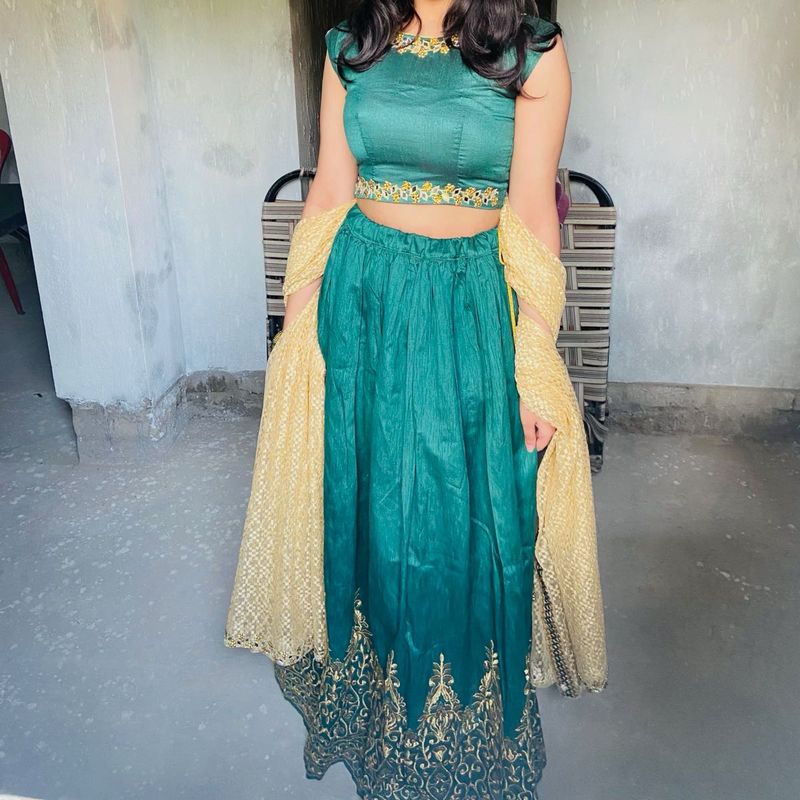 Green Lehnga Set