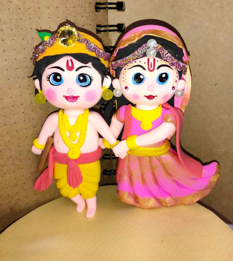 Radha Krishna Clay Couple