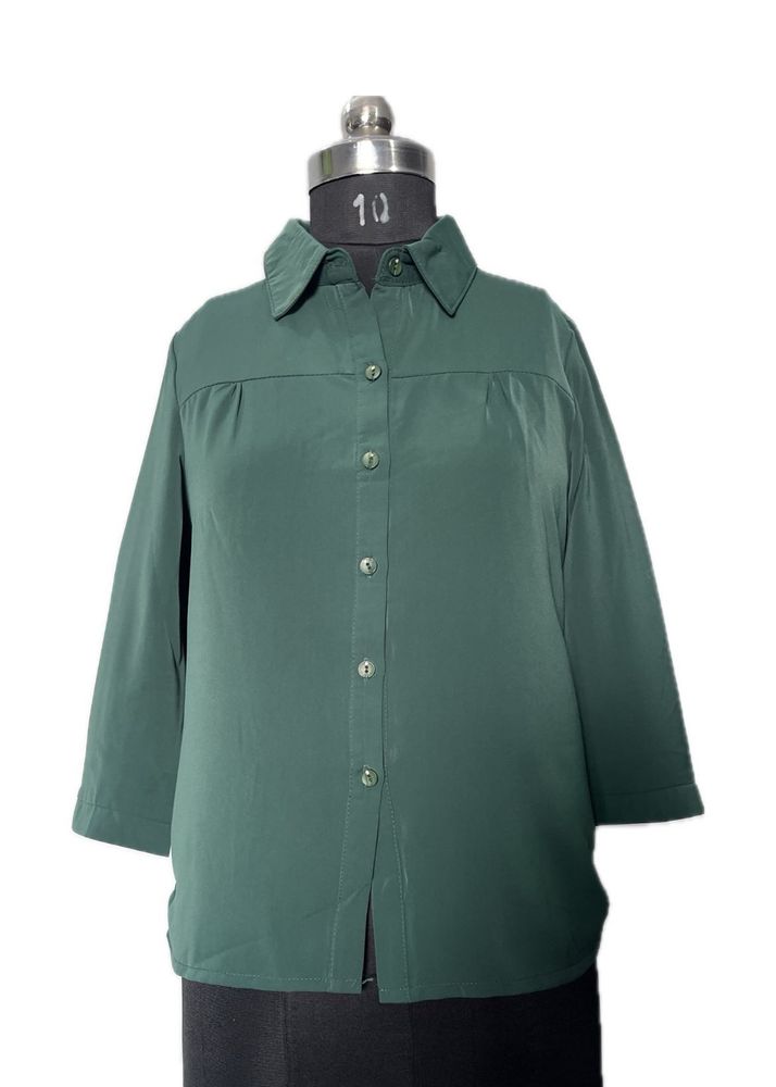 Green Button-Up Shirt