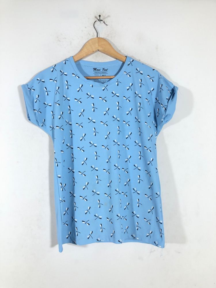Blue Printed T-Shirt(Women’s)