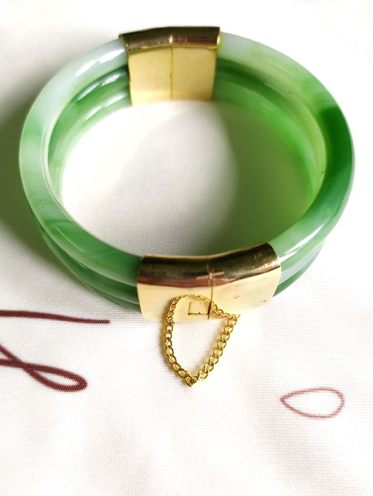 Jade Bracelet + City Gold Bangle