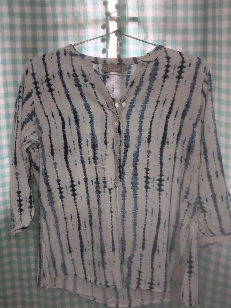 Striped Three-Quarter Sleeve Top
