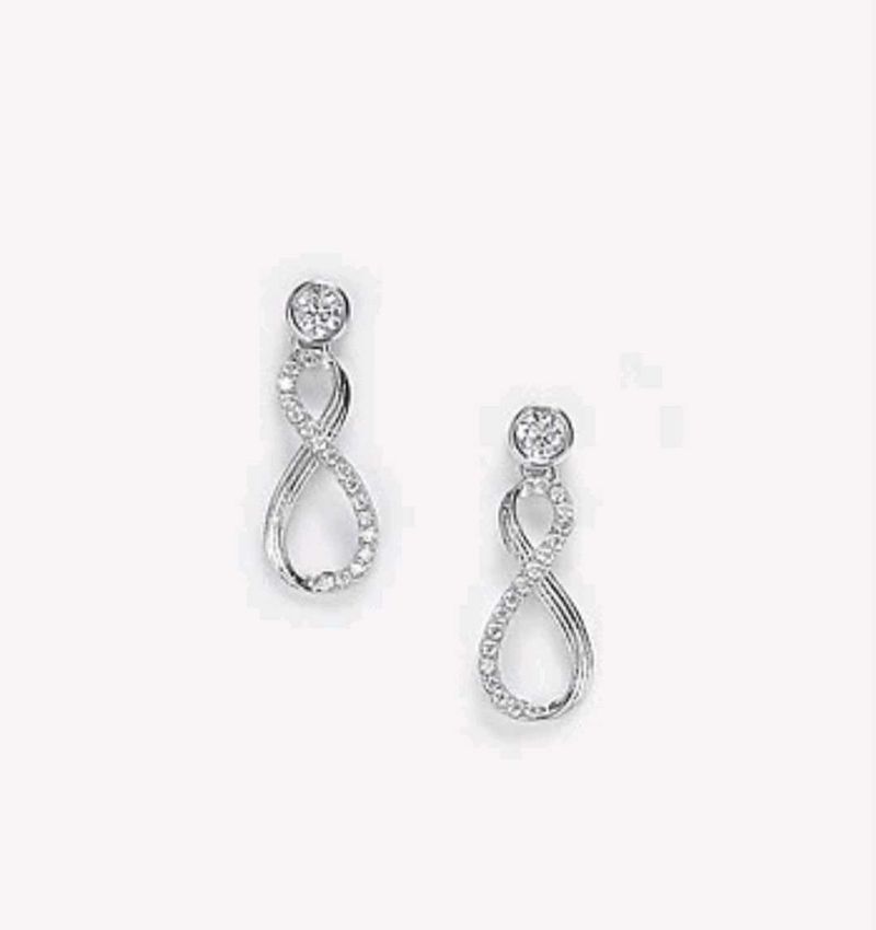 Elegant Infinity Earrings, 925 silver, caratlane