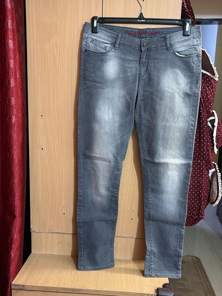 shaded Gray Denim Jeans