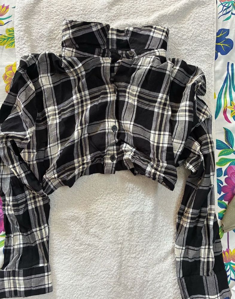 Cropped Plaid Shirt
