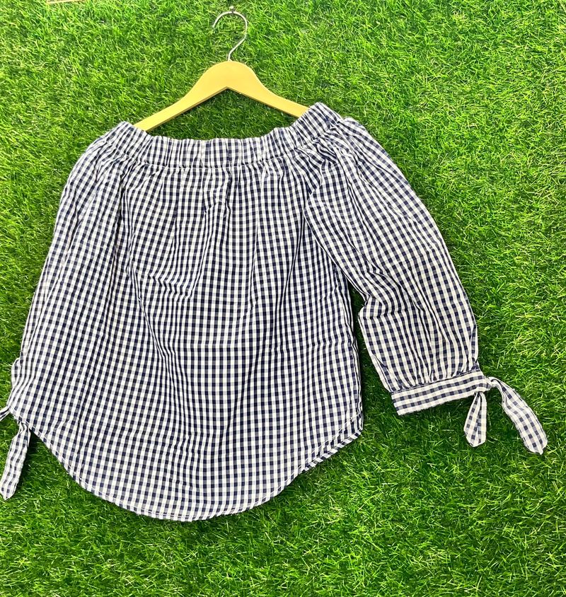 Off Shoulder Check Top