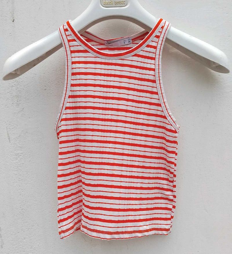 Red Stripped Tank Top.