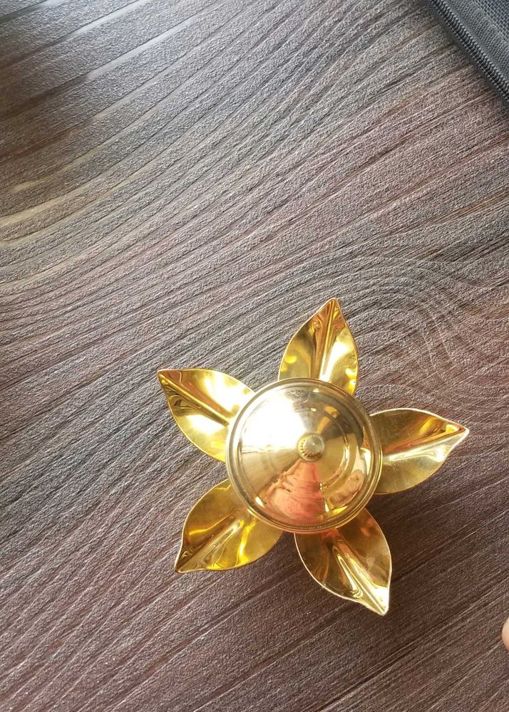 Golden colour Flower Shape kumkum holder