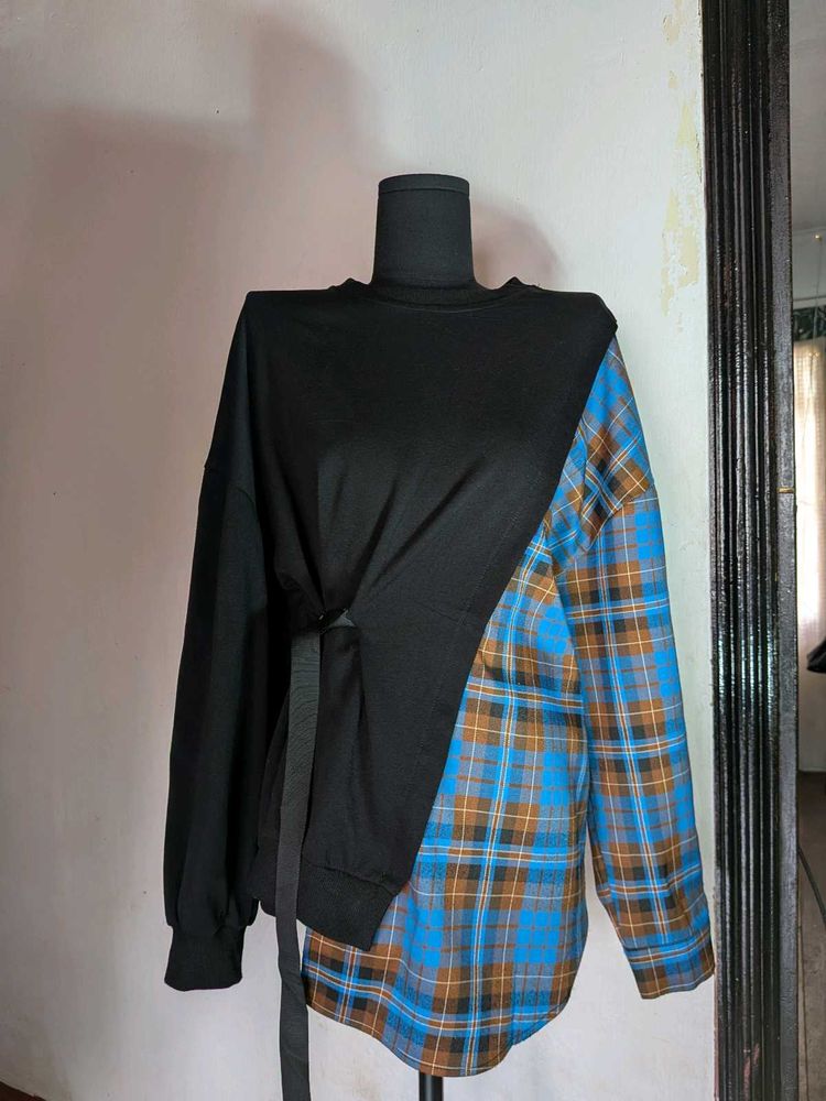 Unique Plaid Patchwork Top