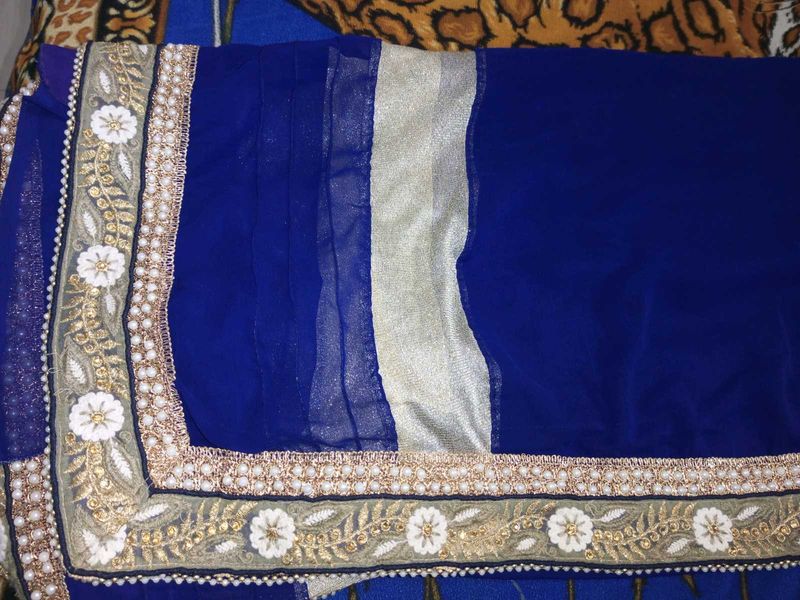 Heavy Embroidery Work Saree
