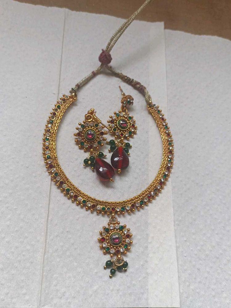 Choker With Earrings Anti Tarnish