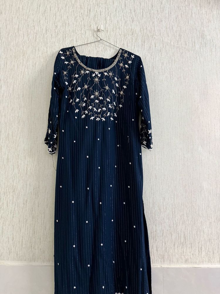 Elegant Navy Blue Kurta set