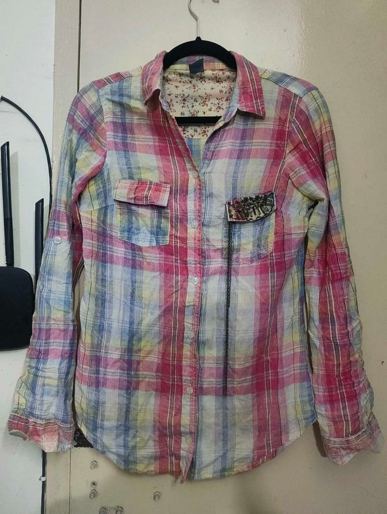 Plaid Button-Down Shirt