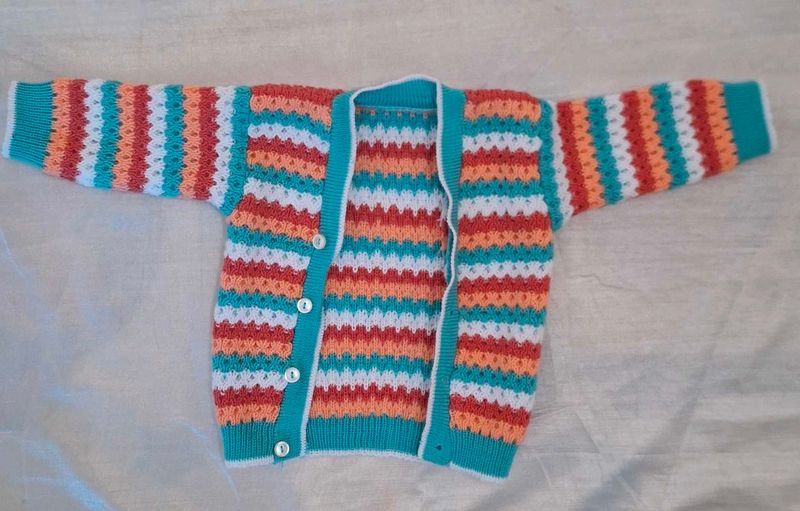 Striped Knit Baby Cardigan
