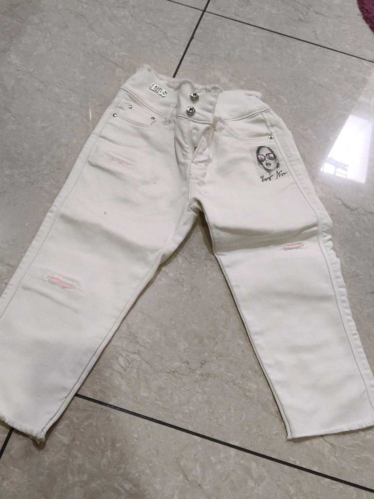 White Distressed Jeans