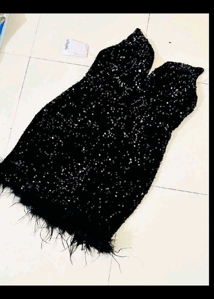 savana Sparkling Black Party Dress