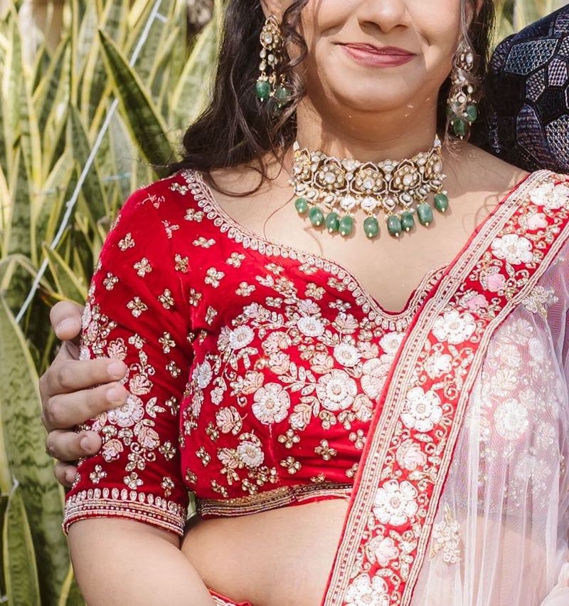 Green Polka Necklace Set With Earring