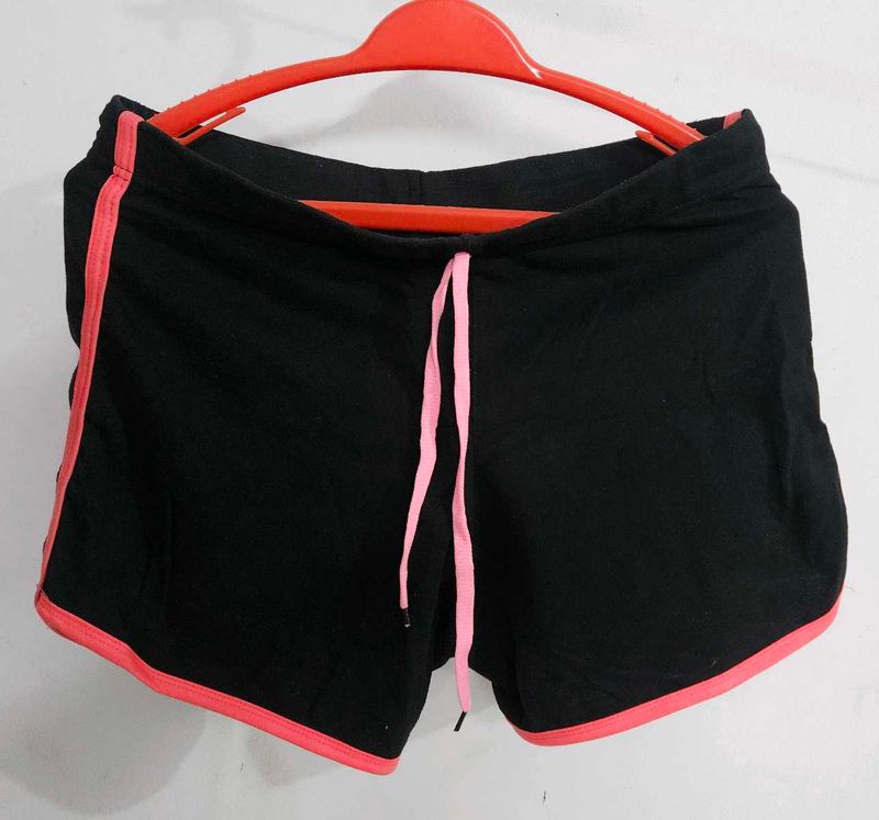 Black &amp; Pink Trim Shorts