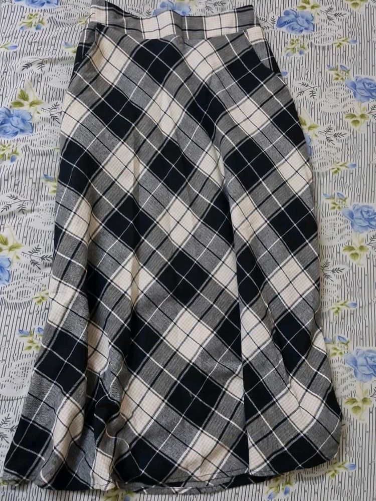 Plaid Midi Skirt