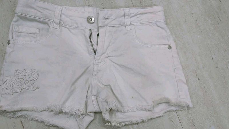 White Denim Shorts
