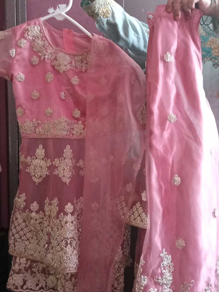 Pink Embroidered Salwar Kameez Set